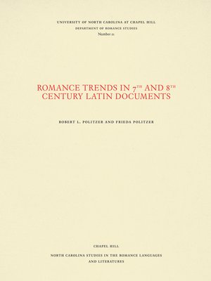cover image of Romance Trends in 7th and 8th Century Latin Documents